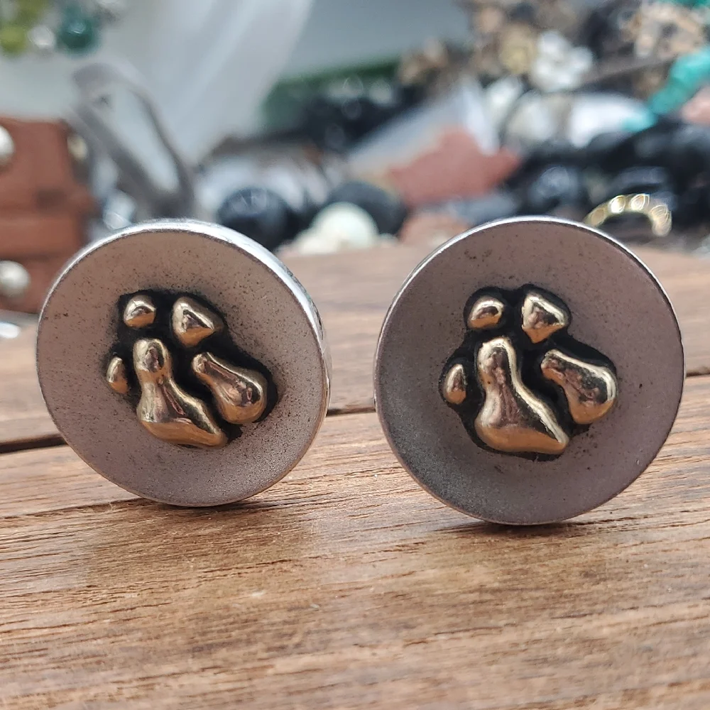 Silver Paw Print Cufflinks Overflow 29.46 Gram